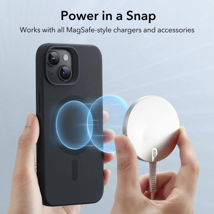 Etui Esr Cloud Halolock Magsafe iPhone 15 Plus Black Case