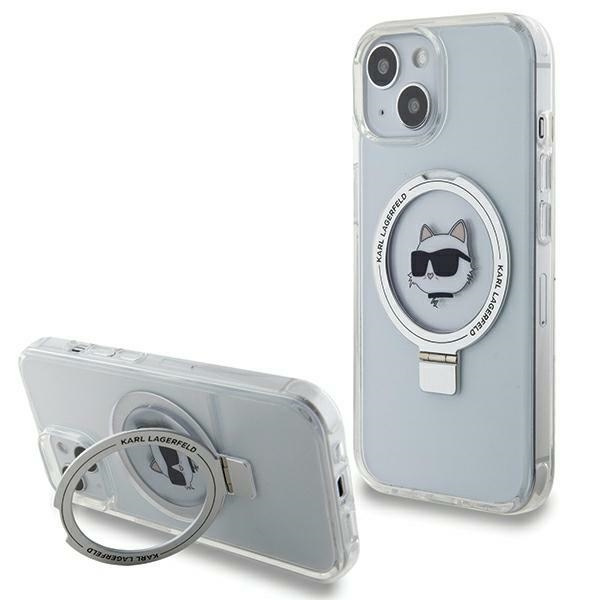 Etui Karl Lagerfeld KLHMP15MHMRSCHH iPhone 15 Plus 6.7" biały/white hardcase Ring Stand Choupette Head MagSafe Case