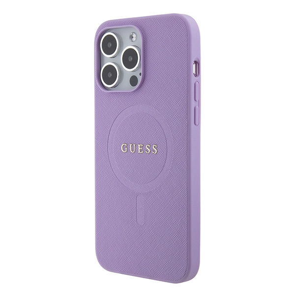 Etui Guess GUHMP15LPSAHMCU iPhone 15 Pro 6.1" fioletowy/purple hardcase Saffiano MagSafe Case