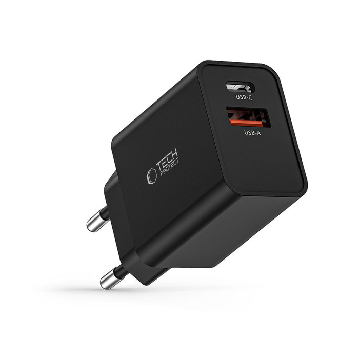 ŁADOWARKA TECH-PROTECT NC30W 2-PORT NETWORK CHARGER PD30W/QC3.0 BLACK