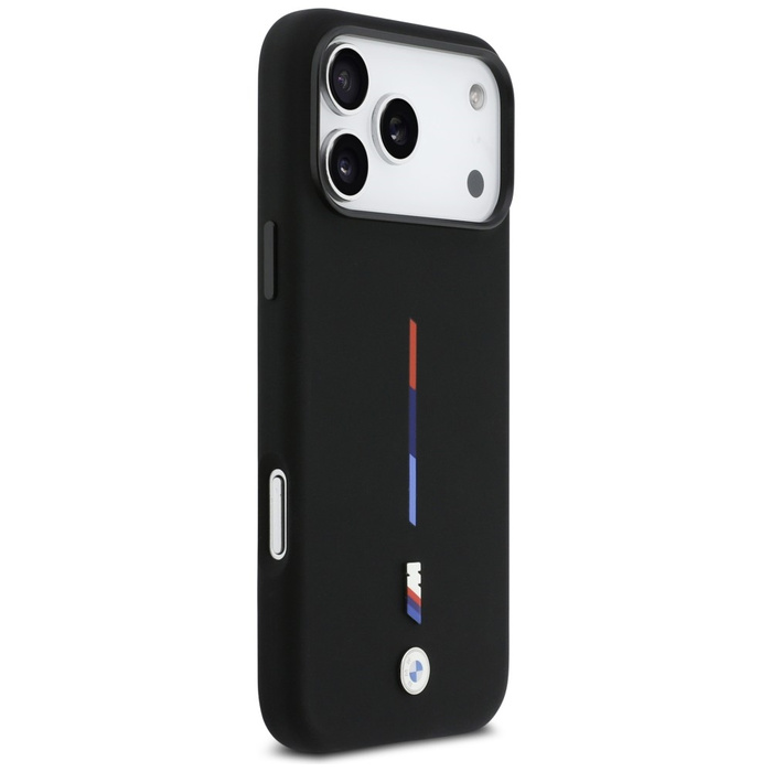 Etui BMW M Silicon Tricolor Line MagSafe do iPhone 17 Pro Max czarny