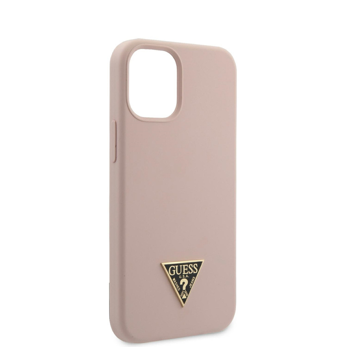 Etui GUESS Apple iPhone 12 Mini Silicone Triangle Logo Różowy Hardcase