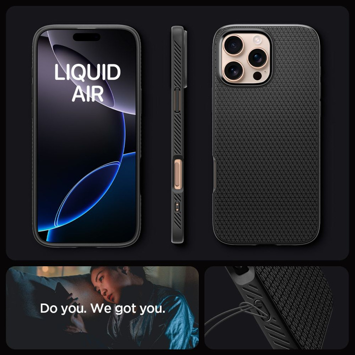 ETUI SPIGEN LIQUID AIR IPHONE 16 PRO MATTE BLACK