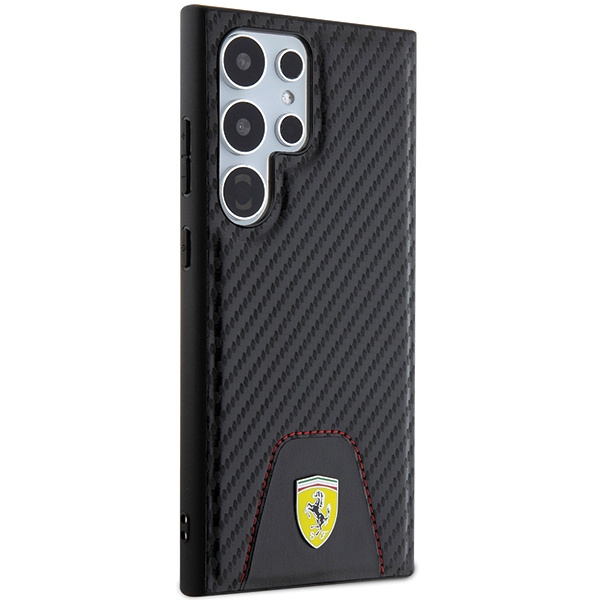 Etui FerrariFEHCS24LN3PUK Samsung Galaxy S24 Ultra S928 czarny/black hardcase Carbon Stitched Bottom Case
