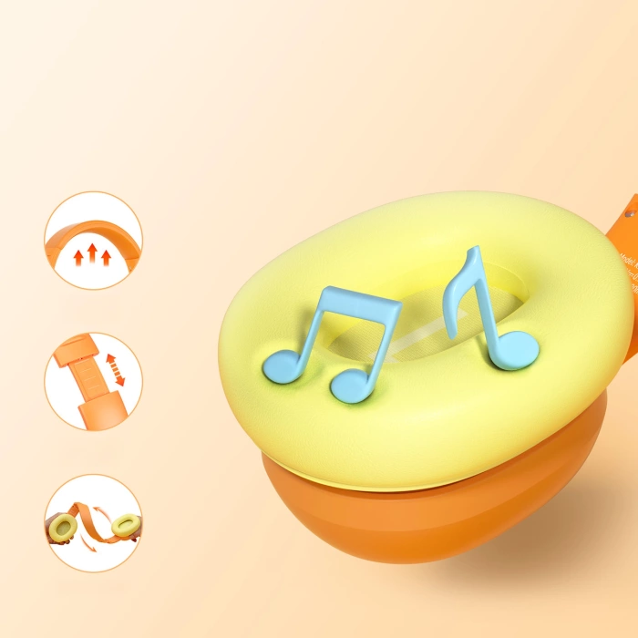 Słuchawki bezprzewodowe Tronsmart KH03 z ANC, dla dzieci, bezpieczne - pomarańczowe