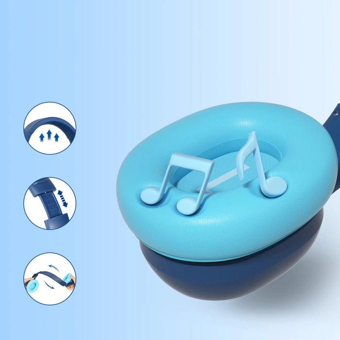 Słuchawki bezprzewodowe Tronsmart KH03 z ANC, dla dzieci, bezpieczne - niebieskie