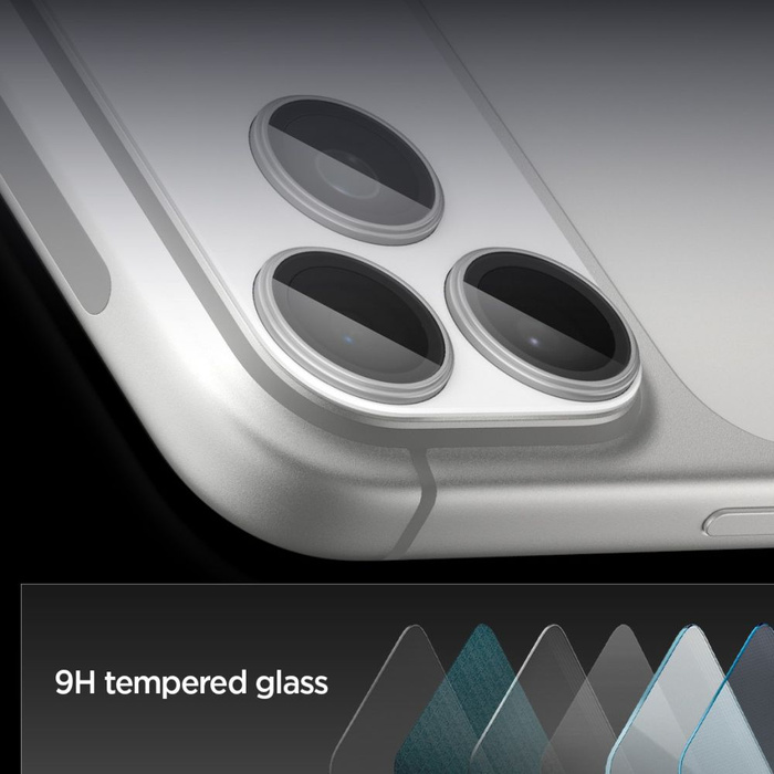 OSŁONA APARATU SPIGEN IPHONE 17 PRO OPTIK PRO XL GLAS.TR ”EZ FIT” CAMERA PROTECTOR SILVER