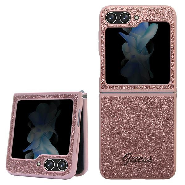 Etui Guess GUHCZF5HGGSHP F731 Galaxy Z Flip5 różowy/pink hardcase Glitter Script Case