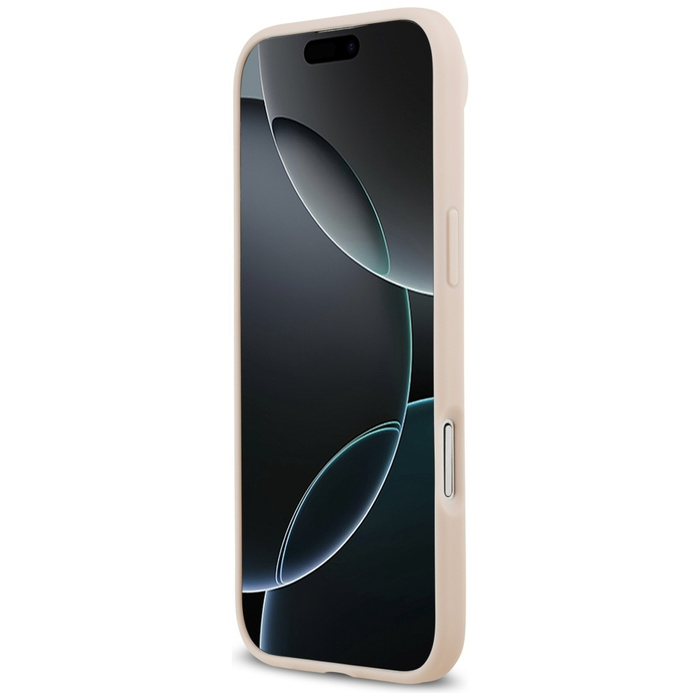 Etui Guess Grained Flowers Classic Logo  MagSafe do iPhone Air różowy