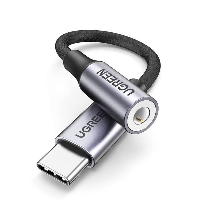 Ugreen przejściówka do słuchawek z 3,5 mm mini jack na USB Typ C 10 cm czarny (AV161 50631)