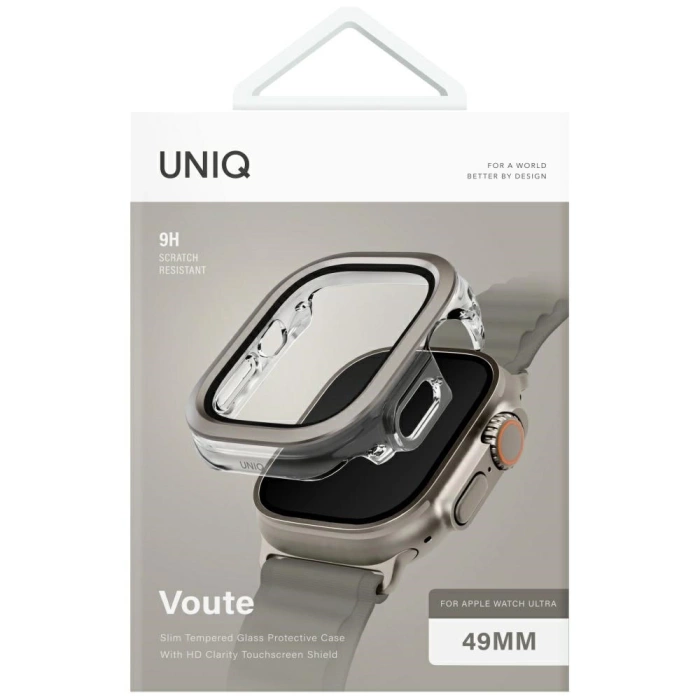Etui UNIQ Voute do Apple Watch Ultra     49mm szkło hartowane srebrny