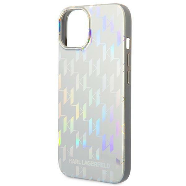 Etui KARL LAGERFELD Apple iPhone 14 Monogram Iridescent Srebrny Hardcase