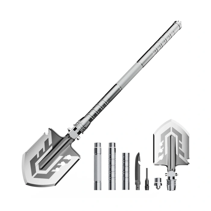 Saperka Wozinsky WSS-211 survival bushcraft wielofunkcyjna nóż zbijak krzesiwo gwizdek harpun - szara