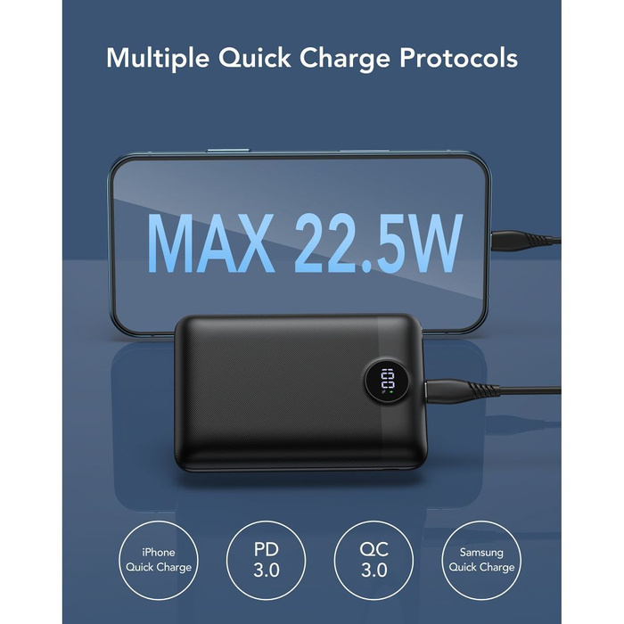 Powerbank Veger S20 (W2053) PD QC3.0 2A 22,5W 20000 mAh czarny