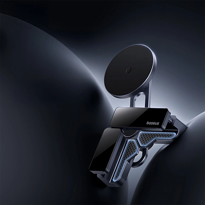 Uchwyt magnetyczny Baseus MaxView montowany na wyświetlaczu samochodowym - szary