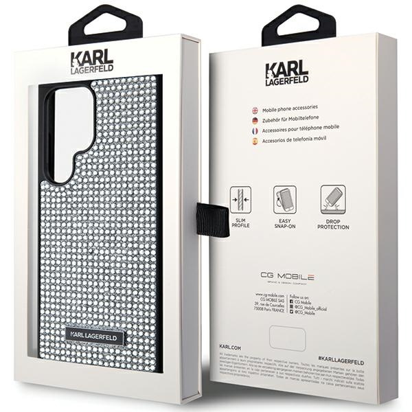 Etui Karl Lagerfeld KLHCS24LHDSPRS S24 Ultra S928 hardcase srebrny/silver Rhinestone Metal Logo Case