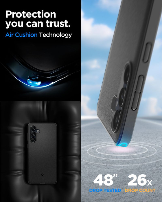 ETUI SPIGEN ESSENTIAL SANDBLAST SAMSUNG GALAXY M55 5G MATTE BLACK