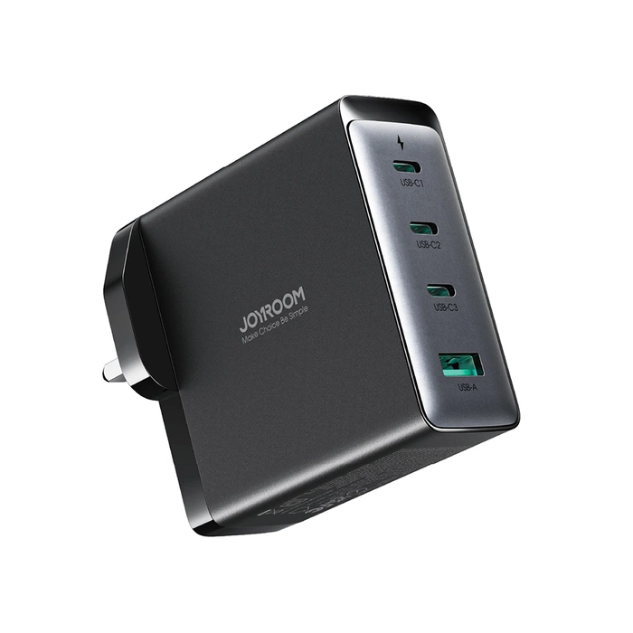 Ładowarka GaN UK Joyroom JR-TCG05UK 140W 3x USB-C USB-A + kabel USB-C / USB-C 240W 1.2m