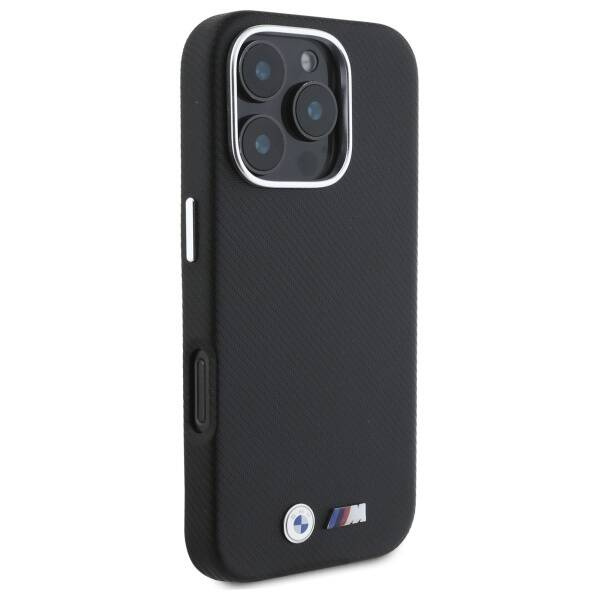 Etui BMW iPhone 16 Pro Max 6.9" czarny/black hardcase M Edition Kevlar wrapped metal