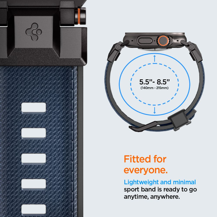 PASEK SPIGEN APPLE WATCH 6 / 7 / 8 / 9 / 10 / SE / ULTRA 1 / 2 (44 / 45 / 46 / 49 MM) DURAPRO ARMOR GRANATOWY