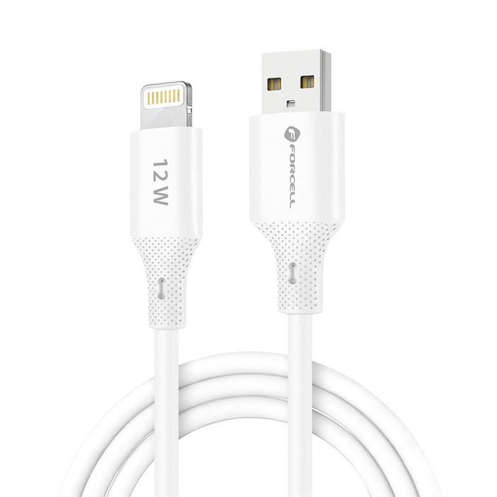 Kabel USB A do Lightning Forcell F-Energy 2,4A 12W Silicone 1 m C343 biały