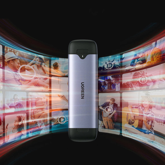 Ugreen kieszeń obudowa dysku M.2 M-Key (USB-C / USB-A 10Gb/s) szary (CM353)