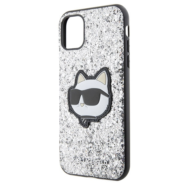 Etui Karl Lagerfeld KLHCN61G2CPS iPhone 11 6.1" srebrny/silver hardcase Glitter Choupette Patch Case
