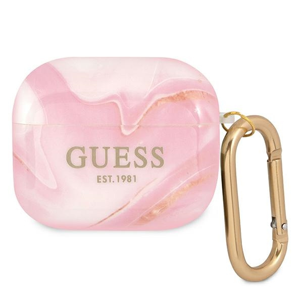 Etui GUESS Apple AirPods 3 Marble Collection Różowy Case