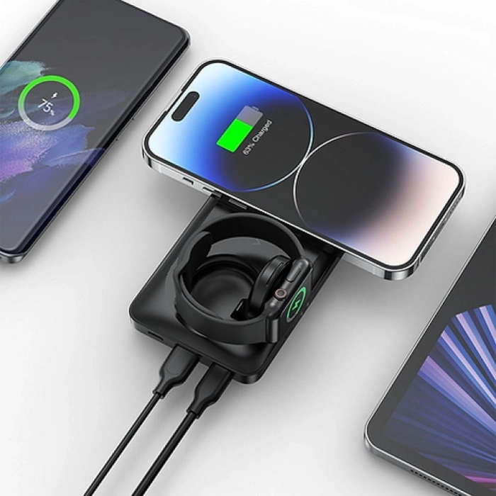 Powerbank Veger MagMulti W1156 10000mAh 22.5W 3A MagSafe PD QC3.0 - czarny