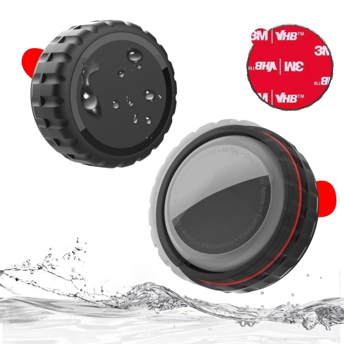 Etui na Apple AirTag zakręcane, wodoodporne, samoprzylepne - czarne
