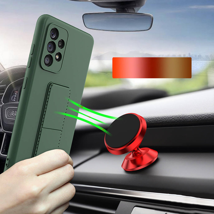 Wozinsky Kickstand Case elastyczne silikonowe etui z podstawką Xiaomi Poco X4 Pro 5G granatowy