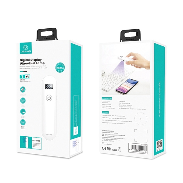Lampa Dezynfekująca USAMS Mini UV-C Ręczna Biały
