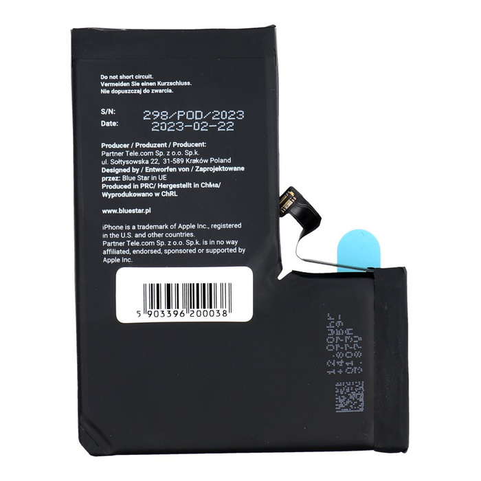 Bateria do iPhone 13 PRO 3095 mAh Blue Star HQ