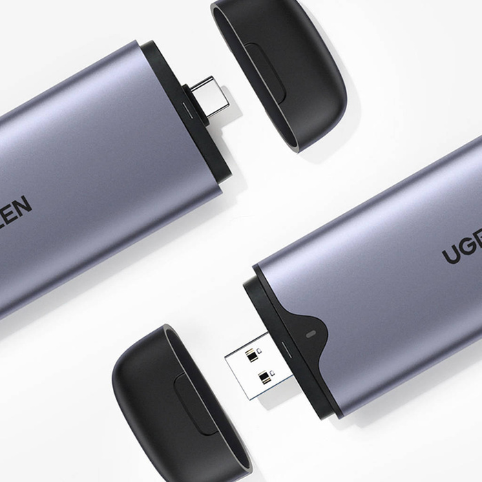 Ugreen kieszeń obudowa dysku M.2 M-Key (USB-C / USB-A 10Gb/s) szary (CM353)