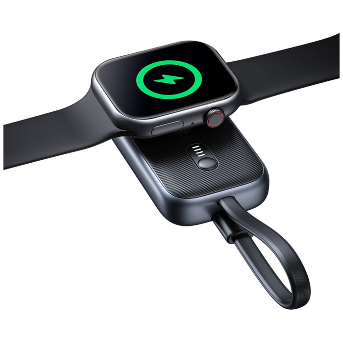 Ładowarka indukcyjna 2w1 Usams CD245 do  Apple Watch z powerbankiem 1200mAh + kabel USB-C titanium