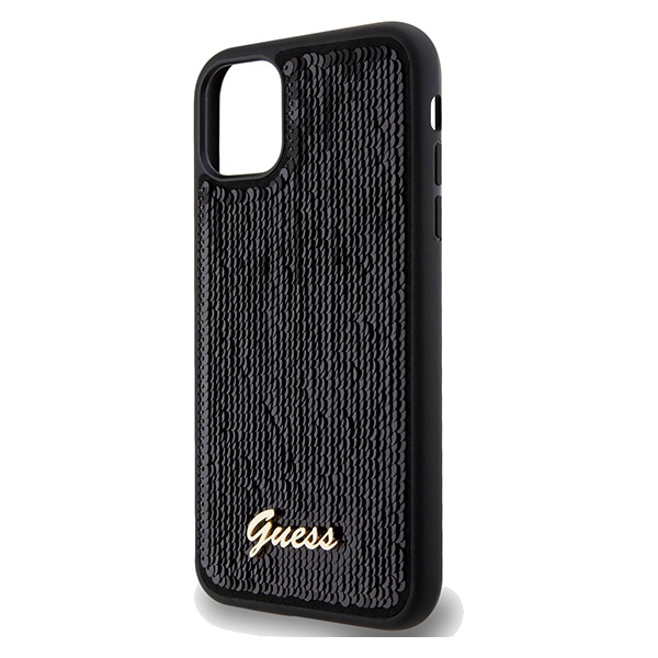 Etui Guess GUHCN61PSFDGSK iPhone 11 / Xr 6.1" czarny/black hardcase Sequin Script Metal Case
