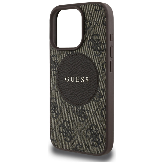 Etui Guess 4G Circle Classic Logo        MagSafe do iPhone 16 Pro Max brązowy