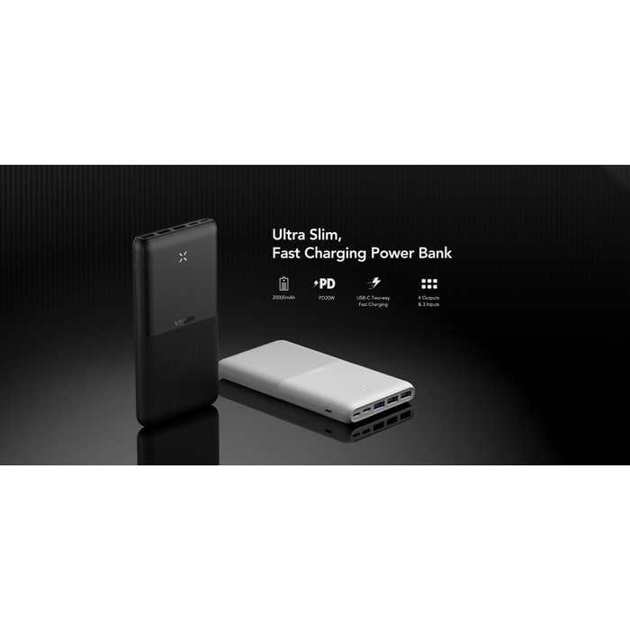 VEGER powerbank 20000 mAh PD QC3.0 3A 20W S22 (W2060) czarny