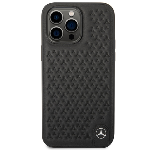 Etui Mercedes MEHCP14X8REMPK iPhone 14 Pro Max 6,7" czarny/black hardcase Leather Stars Pattern Case
