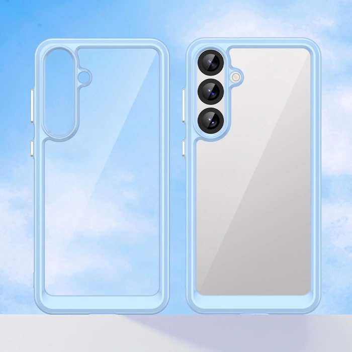 Etui silikonowe Outer Space Case z żelową ramką do Samsung Galaxy S25+ - niebieskie