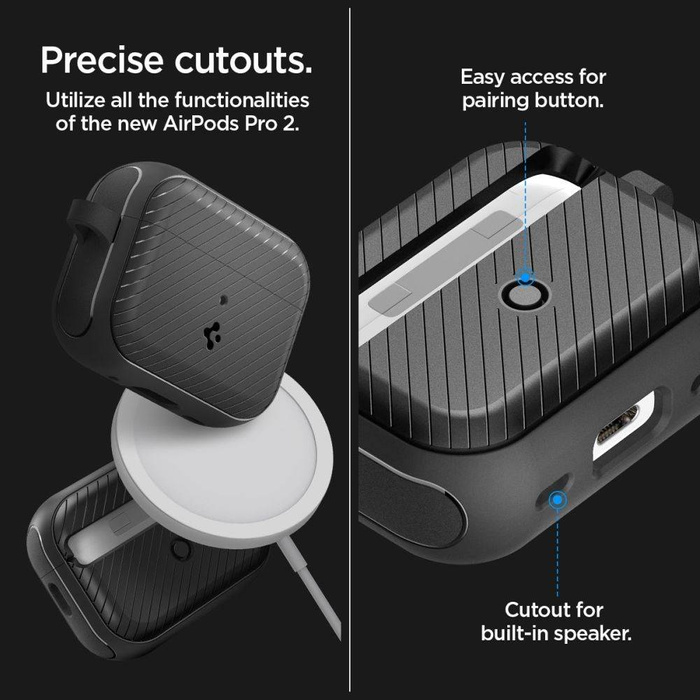 Etui Spigen Mag Armor Magsafe Apple Airpods Pro 1 / 2 Matte Black Case