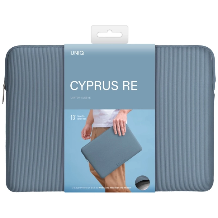 Torba na laptopa UNIQ Cyprus Ridge       Edition Laptop Sleeve 14" water-resistant neoprene niebieski