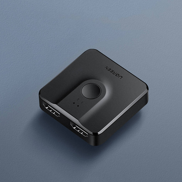 Ugreen przełącznik rozdzielacz splitter switcher HDMI - 2x HDMI 1.4v CEC 3D HDCP1.4 4K 30Hz 10,2Gbps EDID czarny (50966)