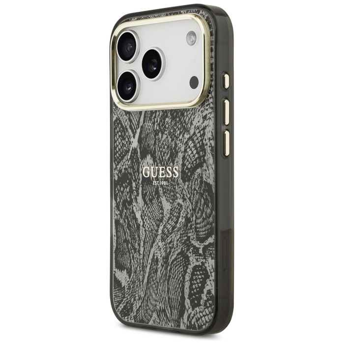 Etui Guess Python Pattern MagSafe do     iPhone 17 Pro czarny