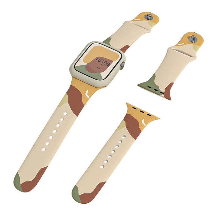Strap Moro opaska do Apple Watch 7 / 6 / SE / 5 / 4 / 3 / 2 (45mm / 44mm / 42mm) silikonowy pasek bransoletka do zegarka wzór 1