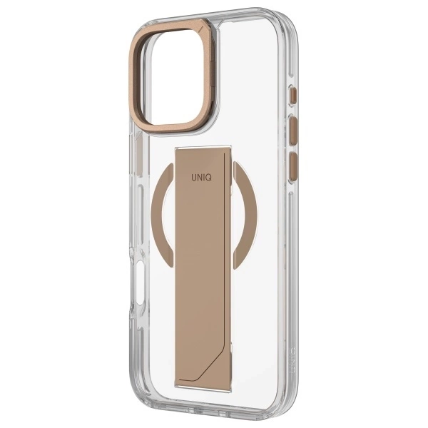 Etui UNIQ Heldro Max iPhone 16 Pro 6.3" Magclick Charging złoty/taupe gold