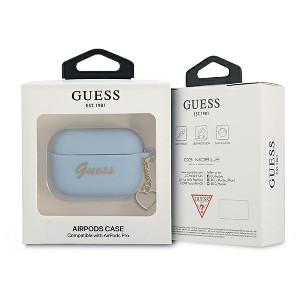 Etui GUESS Apple AirPods Pro Cover Silicone Charm Collection Niebieski Case