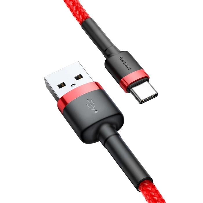 Kabel Baseus Cafule USB-A / USB-C QC 3.0 3A 1 m - czerwony