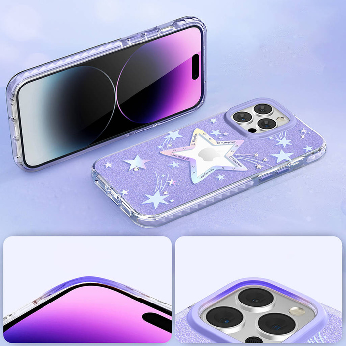 Etui Kingxbar Heart Star Series etui iPhone 14 Plus pokrowiec obudowa na tył plecki purple star Case