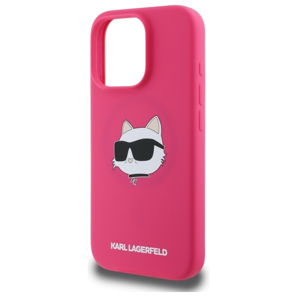 Etui Karl Lagerfeld iPhone 16 Pro fuksja/fuschia HC MagSafe Sil Choupette Head Print